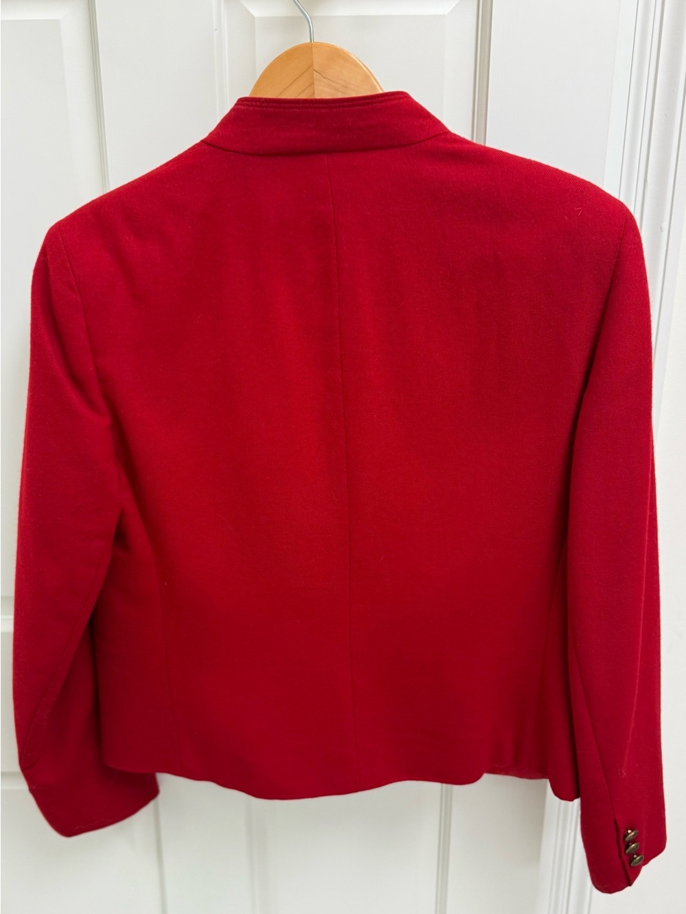 80’s VINTAGE Equestrian 100% Wool Red Austrian Jacket Military Mandarin Blazer M - Picture 8 of 16